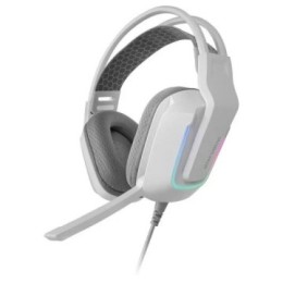 ÷ Headset mars gaming mhstrikew frgb jack 3.5mm alimentacion usb control volumen color blanco