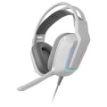 ÷ Headset mars gaming mhstrikew frgb jack 3.5mm alimentacion usb control volumen color blanco